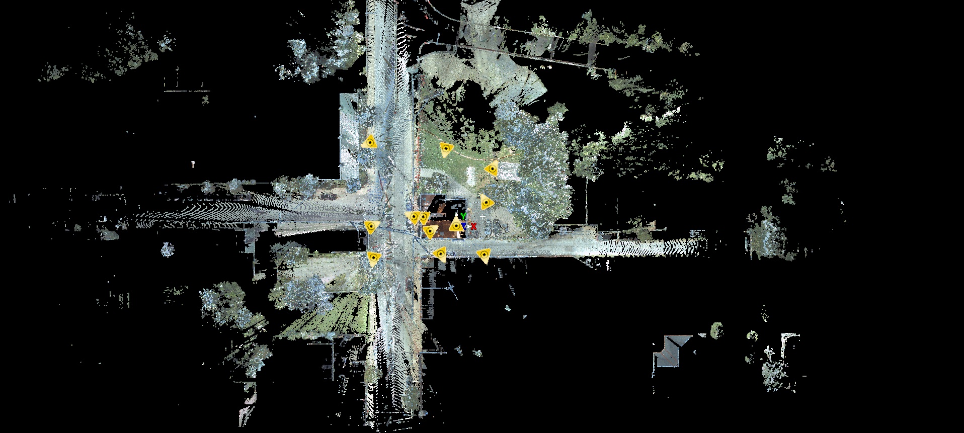 Aerial-View-of-Site-Scan Point Cloud Data Acquired By Long Range 3D Scanning: Aerial View of Plant Site