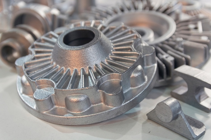 Metal,Products,Made,By,Casting,Techniques,Closeup.,Industry Example of a complex metalcasted part